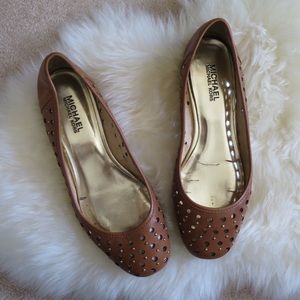 Michael Kors Studded Tan Flats